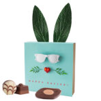 Lindt present, white cardboard "bunny ears" promotional case, Lindt Mini Pralinés - Image 2