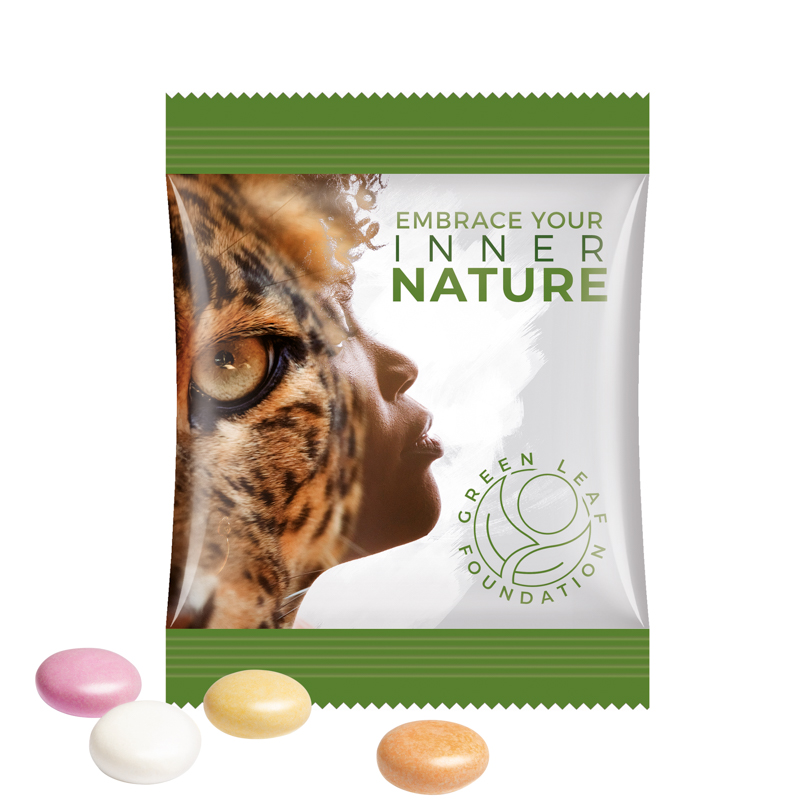 minituete_mentos_fruit_folie_weiss Mini bag 8g, foil white, Mentos chewy candy mint - Image 1