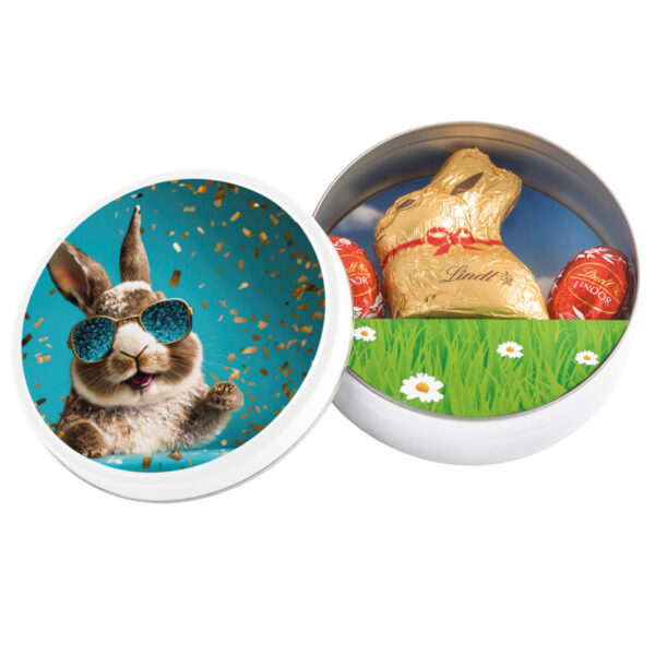 Uskrsni lim za pečenje, metalni bijeli, Lindt smjesa: 2 LINDOR mini jaja i 1 uskrsni zeko