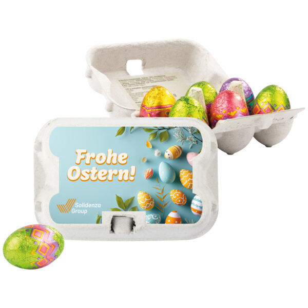 Sixpack classic, six Klett chocolate Easter Eggs, milk chocolate