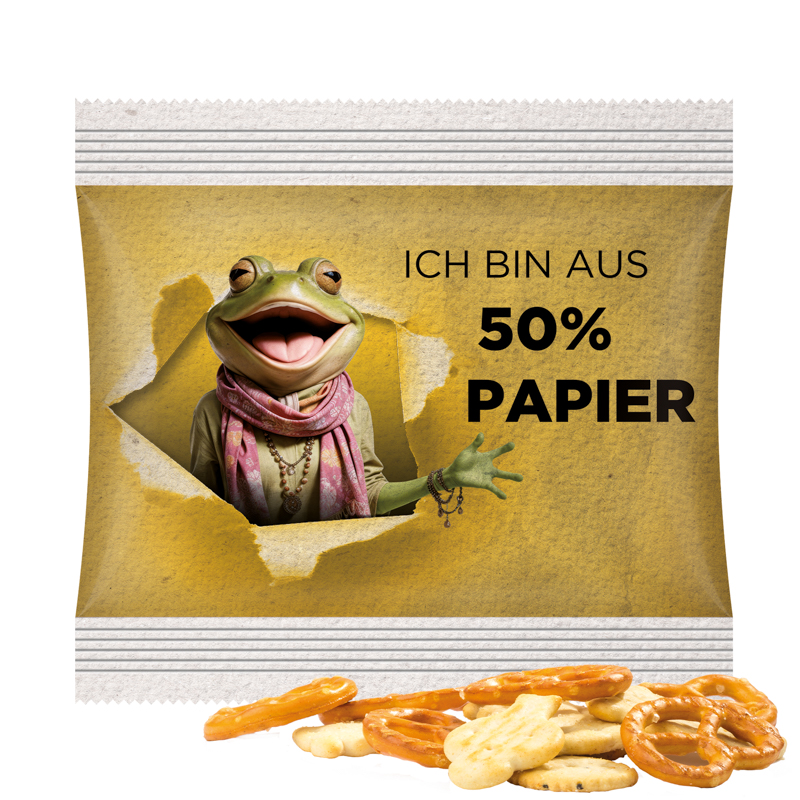 snack_midituete_knabber_mix_folie_papier Snack midi bag, recycable paper, salted mini pretzels - Image 1