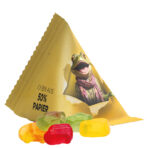 Jelly gums tetrahedron, white foil with approx. 50 % paper content, Trolli fruit jelly gums car mixture - Image 2