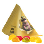 Jelly gums tetrahedron, white foil with approx. 50 % paper content, Trolli fruit jelly gums soccer ball - Image 2