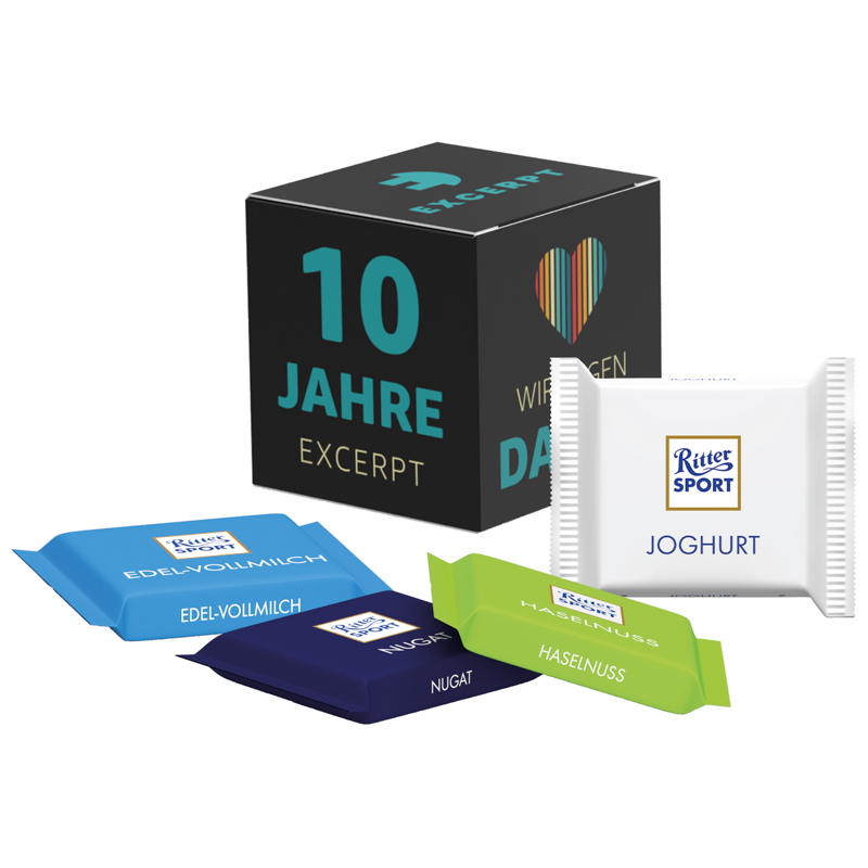 werbewuerfel_ritter_sport_mischung Promotional cube, Ritter SPORT mini mixture - Image 1