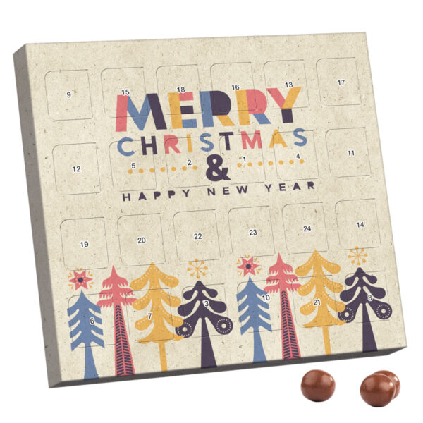 XS adventski kalendar, papir od trave, hrskavi M&M's