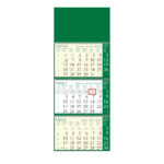 ""Poslovni SIRIO Pino Verde zeleni" trodjelni kalendar, 3x12 list., dim: 25x65cm, vrećica, pokazivač, P/50