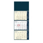 ""Poslovni SIRIO Dark Blue" trodjelni kalendar, 3x12 list., dim:25x65cm, vrećica, pokazivač, P/50