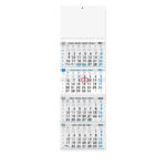""Poslovni PLAVO-SIVI" četverodijelni kalendar, 12 list. x 2, dim: 27,5x87cm, PVC vrećica, pokazivač, P/25