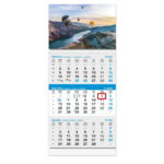 "Poslovni SIVO-PLAVI" trodjelni kalendar s fotografijom, 12 list., dim: 29,5x62cm, PVC vrećica, pokazivač, P/50