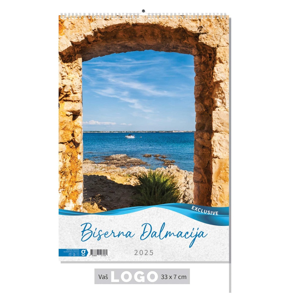 0-02og002100-97999490 "BISERNA DALMACIJA" 13 list., dim: 33x55 cm, PVC vrećica, P/40, color kalendar - Slika 1