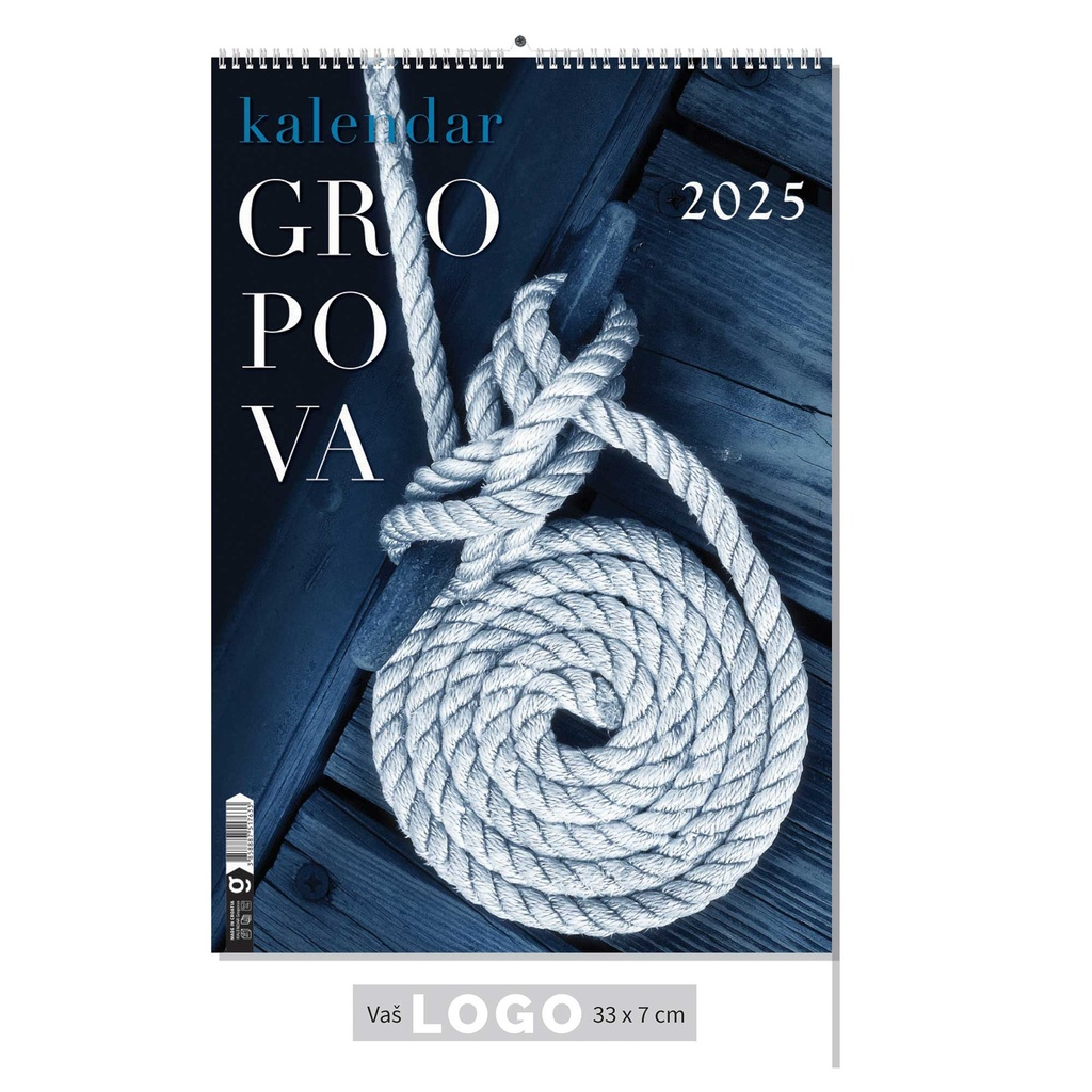 0-02og006132-243a1d9f "KALENDAR GROPOVA" 13 list., dim: 33x55 cm, PVC vrećica, P/40, color kalendar - Image 1