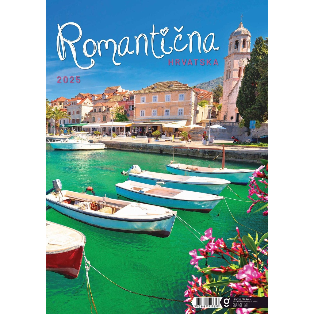 1-02og006433-597e997f "ROMANTIČNA HRVATSKA" 13 list., dim: 30,5x50 cm, PVC vrećica, P/50, color kalendar - Slika 1