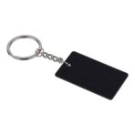 Recycled stainless steel rectangular keychain Jax - Image 3