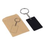 Recycled stainless steel rectangular keychain Jax - Image 4