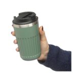 Recycled stainless steel travel mug (400 ml) Chiara - Image 9