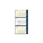 ""Poslovni SIRIO Dark Blue" trodjelni kalendar, 3x12 list., dim:25x65cm, vrećica, pokazivač, P/50