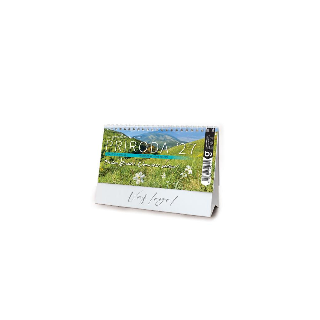 0-02og0001266-a95ffef2 "PRIRODA" 13 list., dim: 20,5x14,5 cm, stolni kalendar, koverta, P/50 - Slika 1