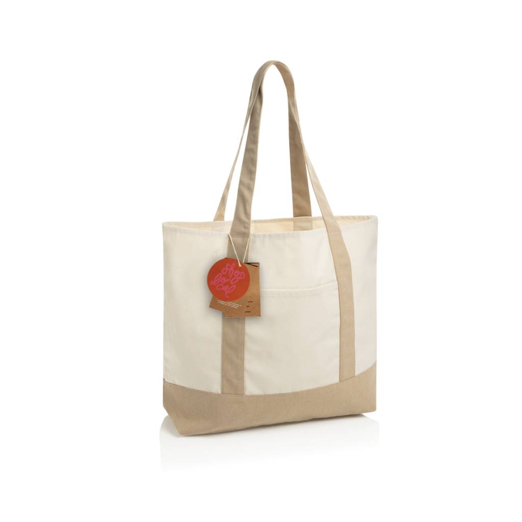 x00P763.57-P763.5700-1 SHOP LOCAL AWARE™ recycled cotton 350gsm Tote bag - Image 1